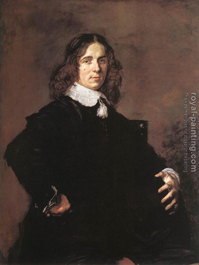 Frans Hals : Portrait Of A Seated Man Holding A Hat